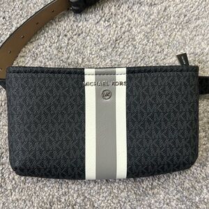 Michael Kors Black and White Belt Bag